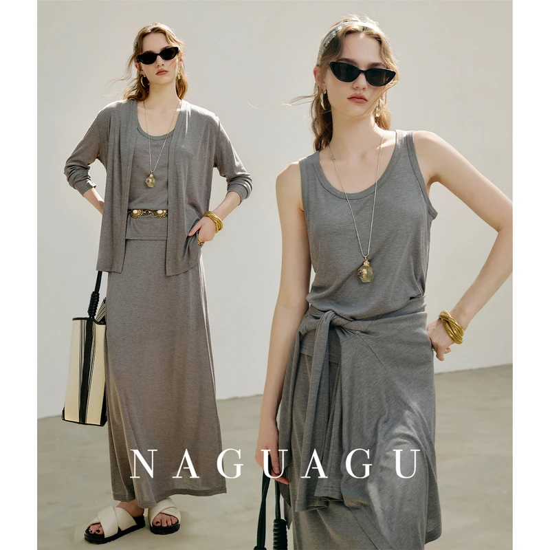 【裸感纸片人系列】双丝水面膜面料女装时尚套装FX2TX0874-A