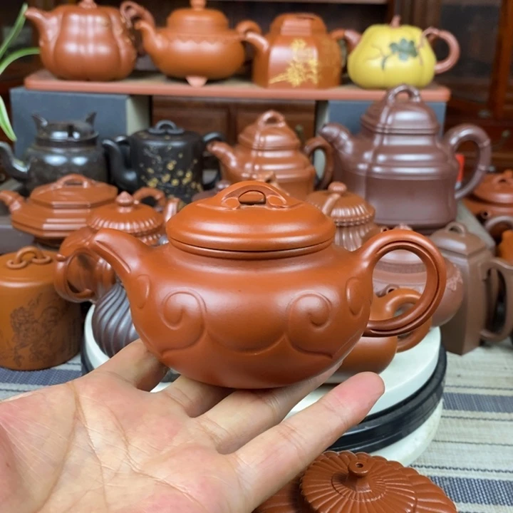 紫砂茶壶仿古如意120-200cc原矿朱泥特价