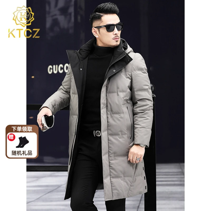 KTCZ冬季羽绒服男中长款加厚保暖2026新款男士冬装大码外套潮