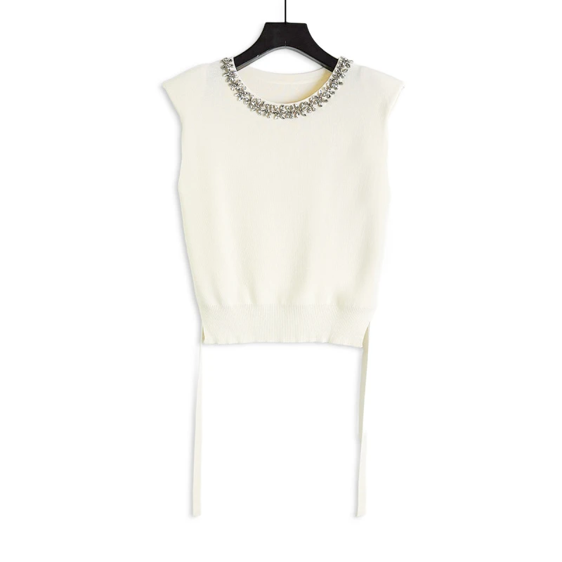 CENFUN34*2025春夏高定飘带小飞袖背心A00127