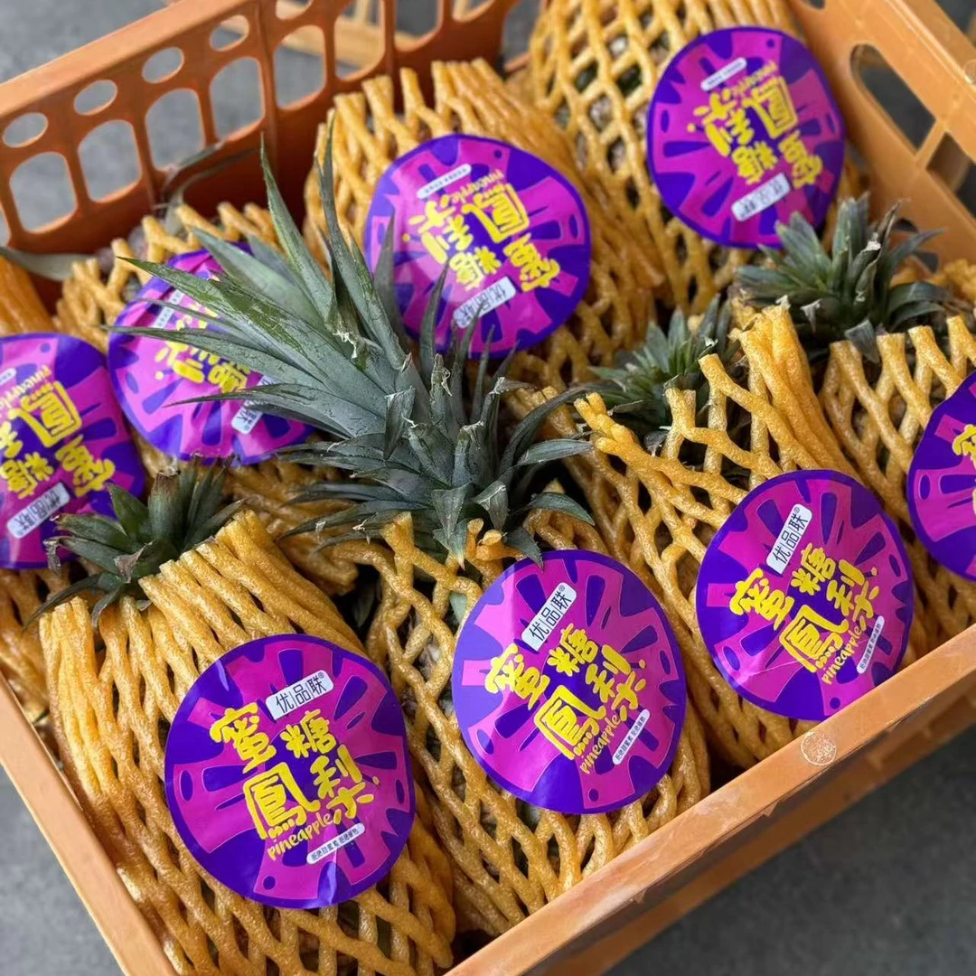 海南蜜糖金钻凤梨；树熟好吃香甜精品水果，单果1.7斤左右菠萝同城送
