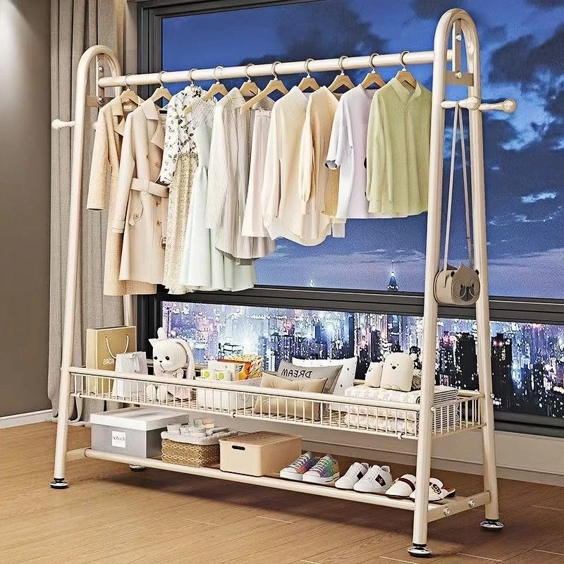 特粗32管衣帽架可移动晾衣架落地室内房间挂衣架子家用卧室衣服架
