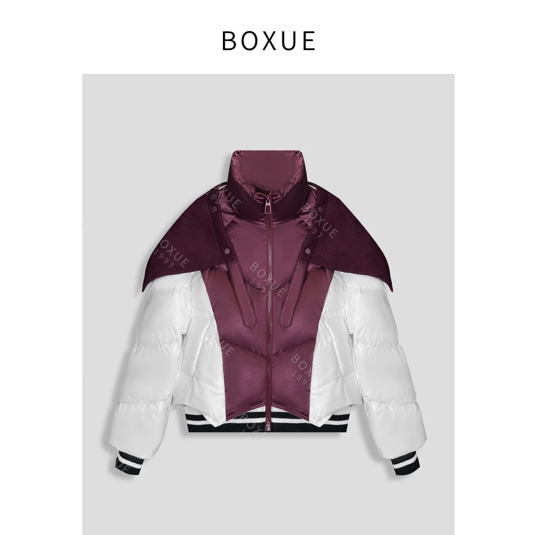 BOXUE ‘’莫兰‘’2024冬季新款90鸭绒翻领羽绒服 外套#241212YR319