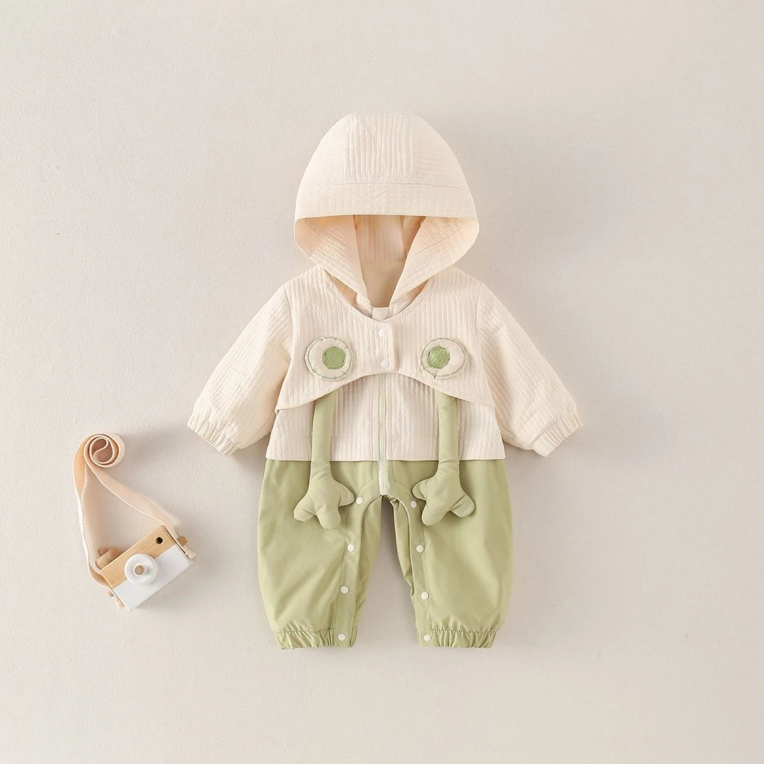 婴幼儿冲锋衣外出服宝宝春秋连体衣可爱造型款婴幼儿秋季衣服