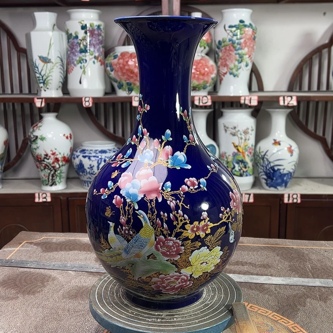 陶摆件景德镇陶瓷赏景泰蓝