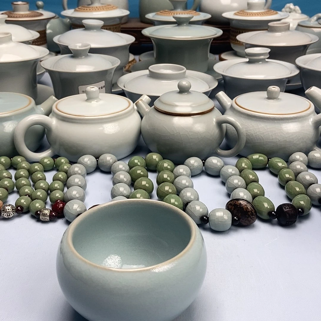 杯天青微蓝釉罗汗杯原矿原釉原产地