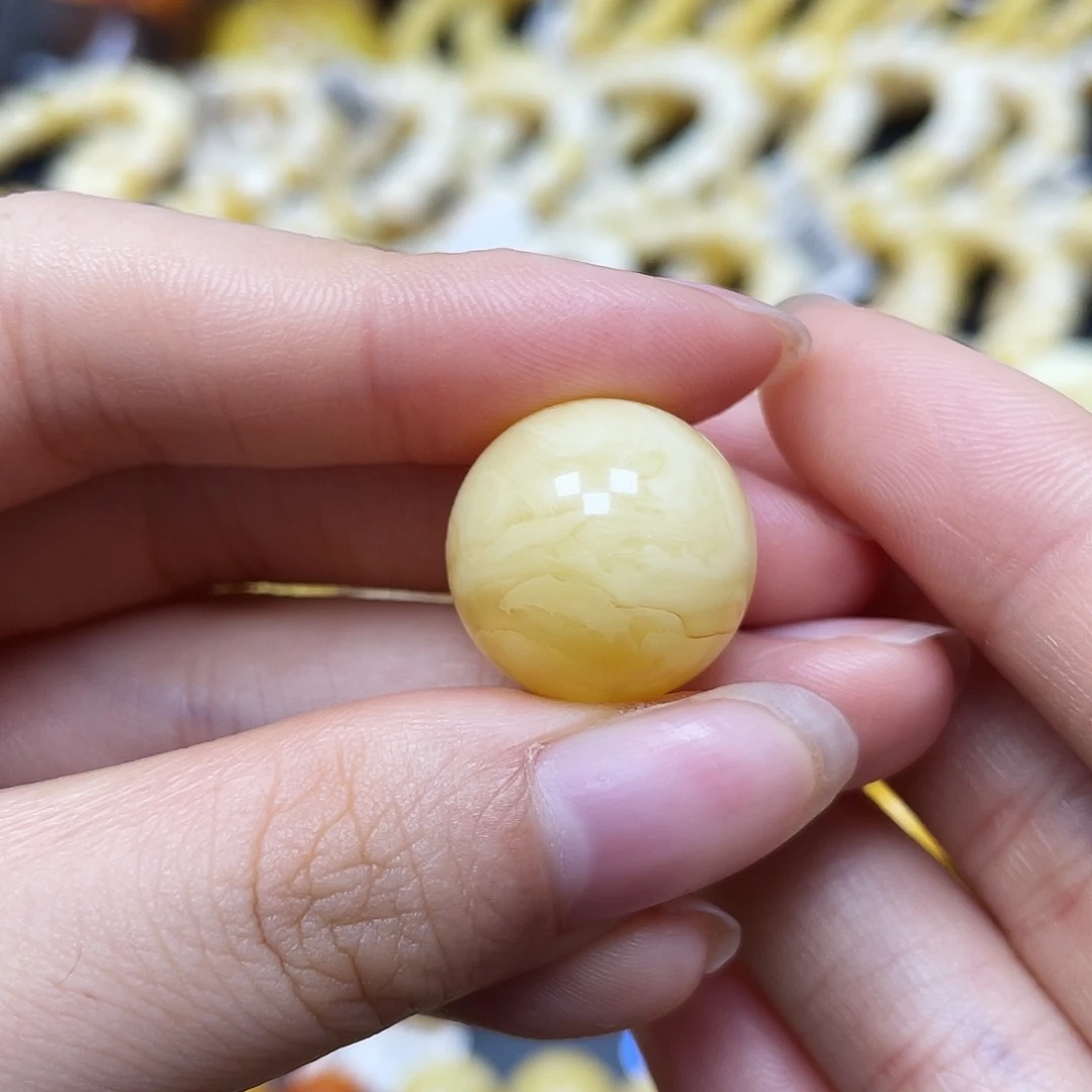 未镶嵌蜜蜡裸石圆珠17.3mm