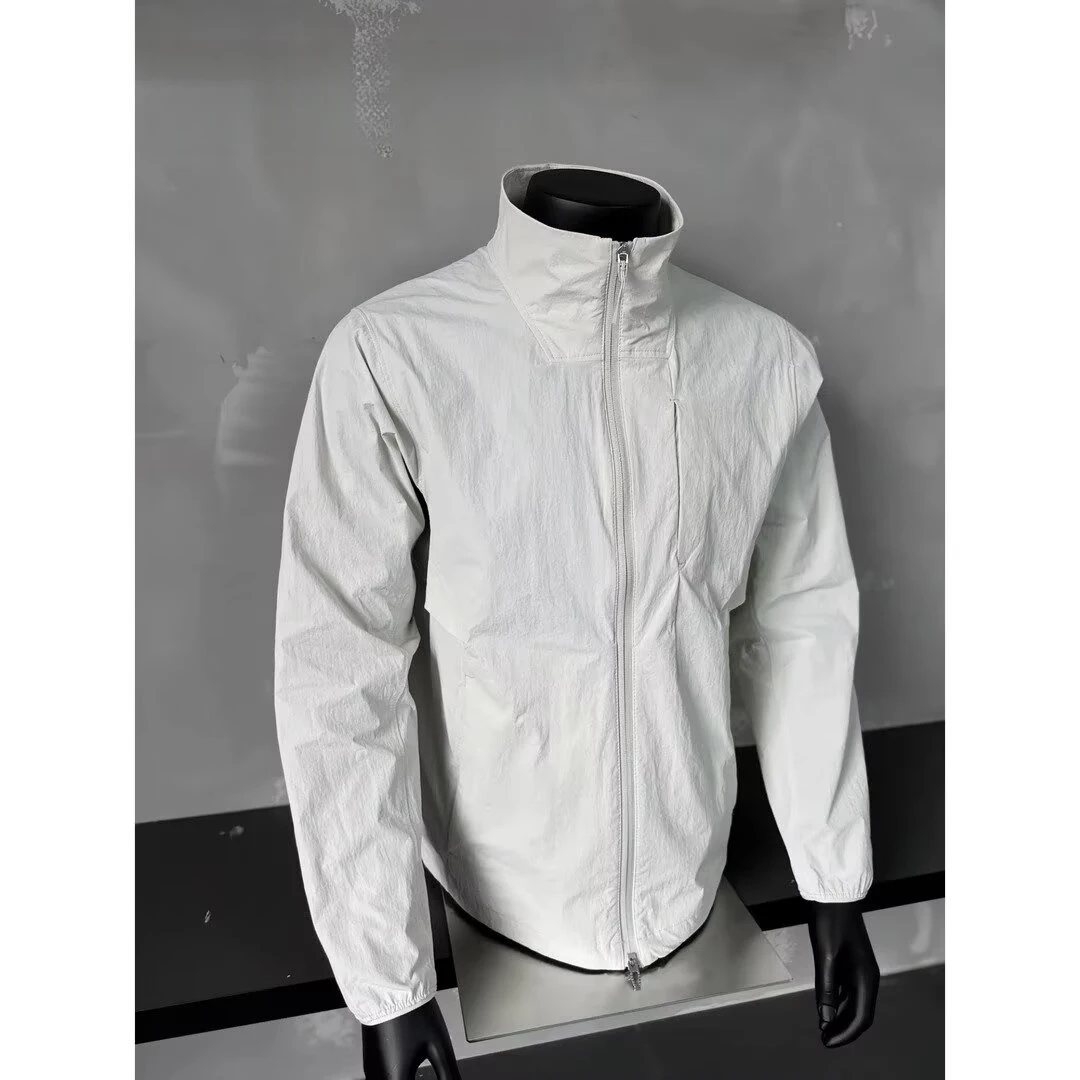 夏季男士立领简约防晒衣2025新款户外防紫外线百搭休闲长袖外套潮