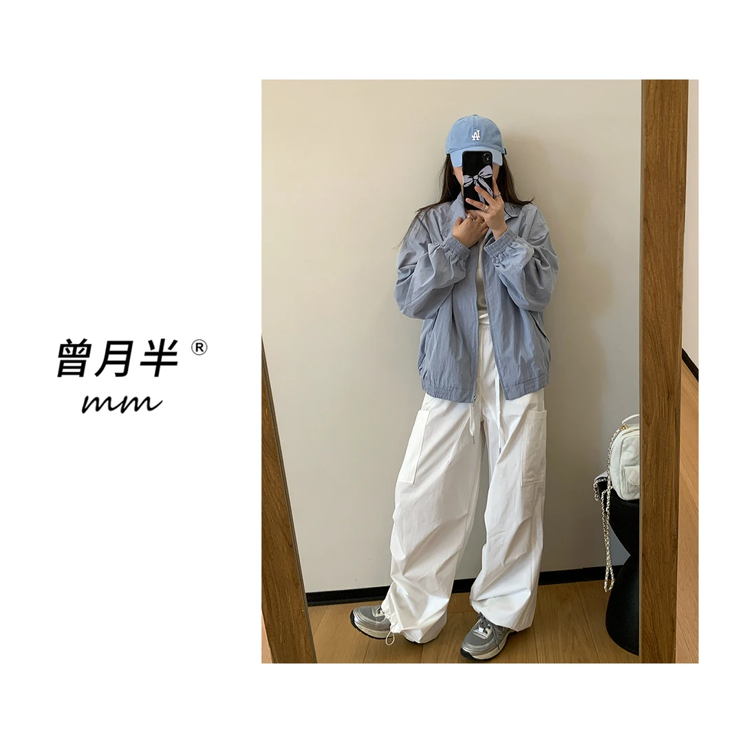 曾月半mm清仓《海盐一夏》奶baby立领防风拉链短款夹克外套！ZS1050