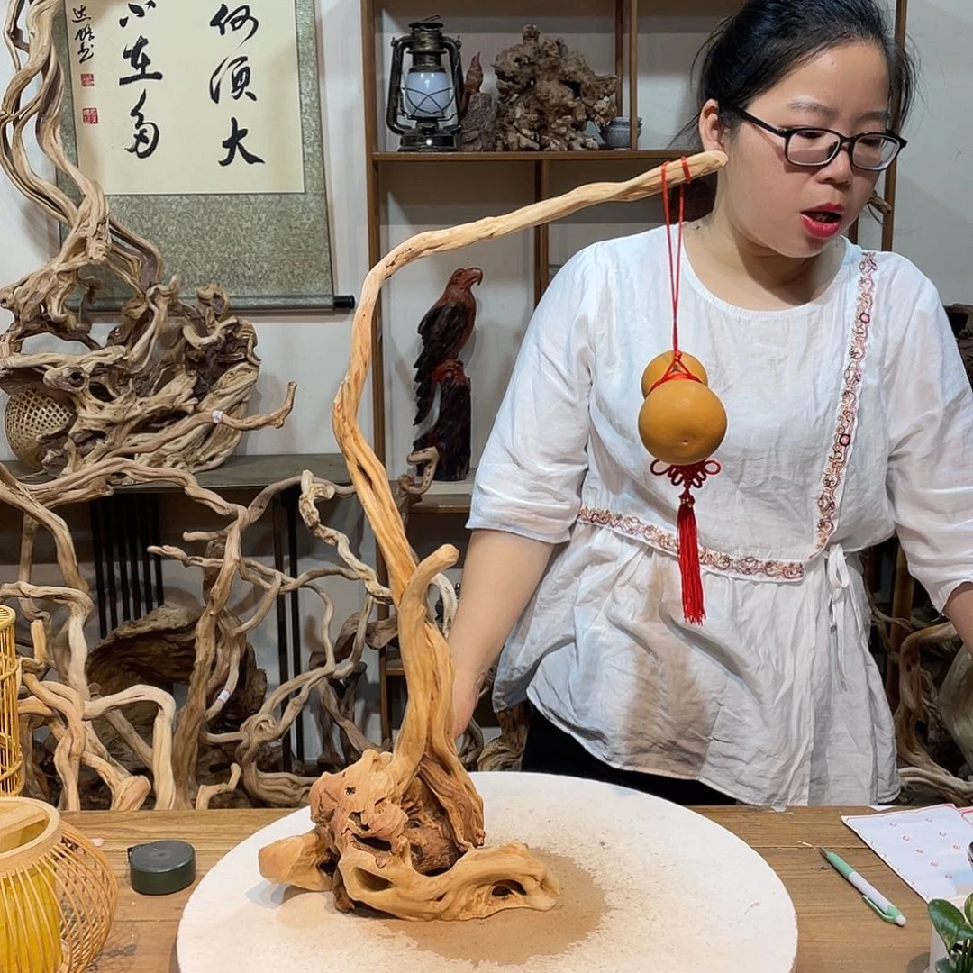 香榧木杜鹃根根艺摆件