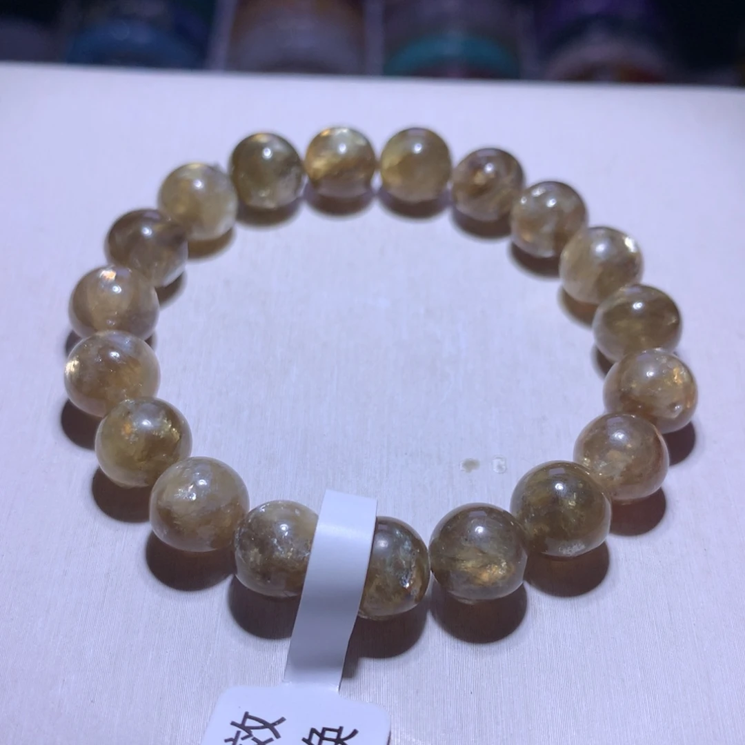 水晶手串银S925镶嵌金祖母10.2m