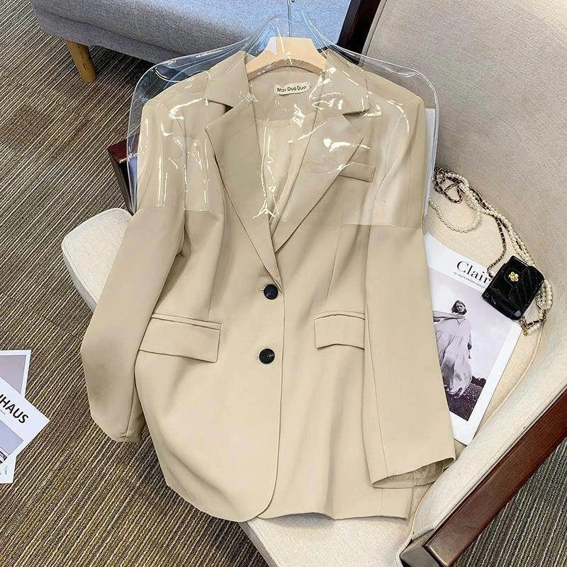 黑色小西装女外套2024秋季休闲宽松韩版设计感气质通勤小西服外