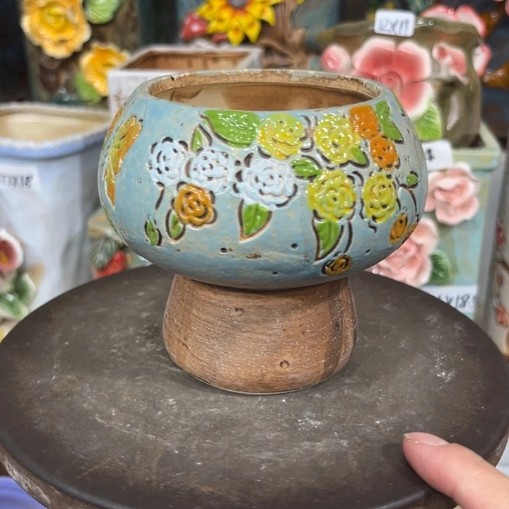 紫砂花盆粗陶材质多肉花盆