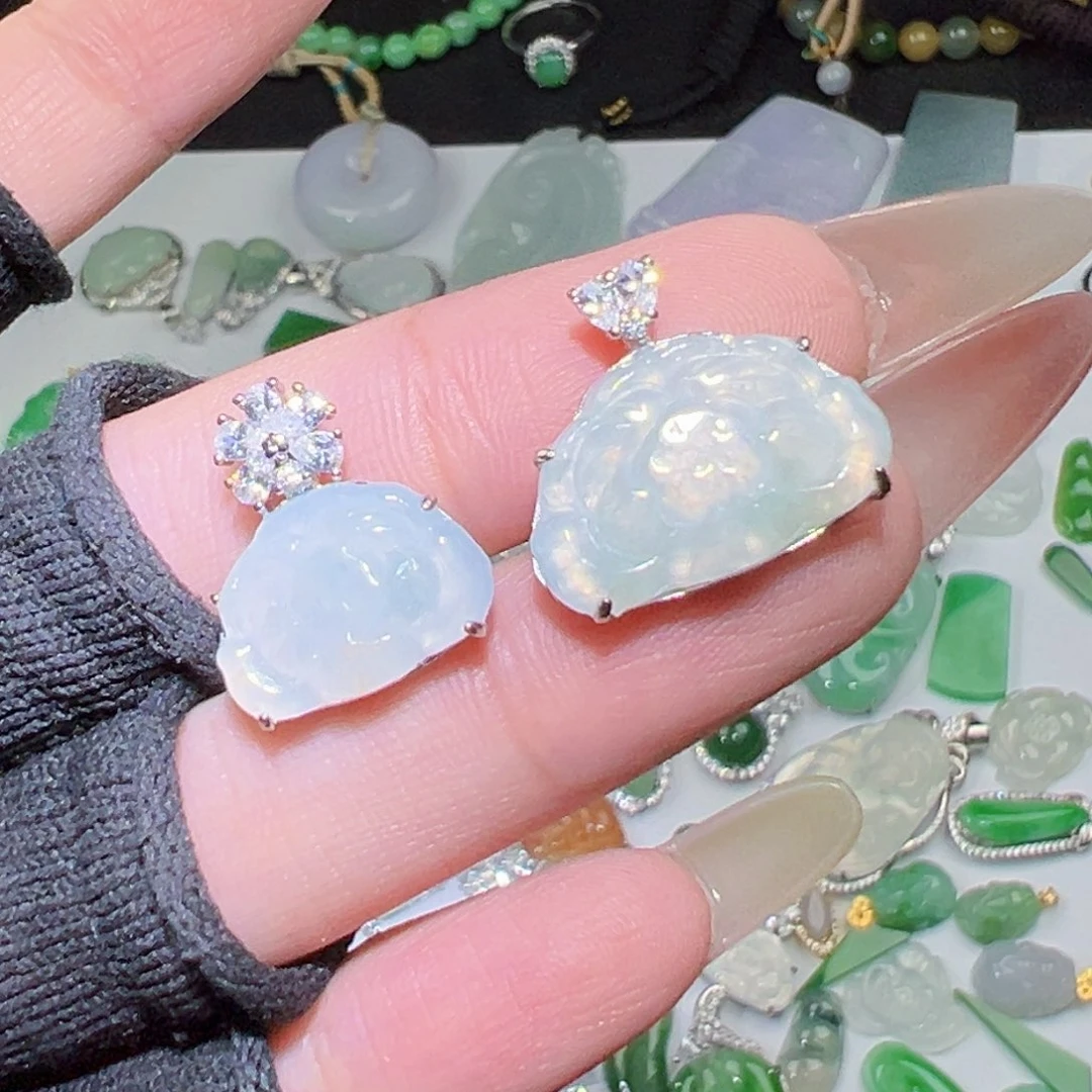 吊坠(不含链)18K金镶嵌翡翠