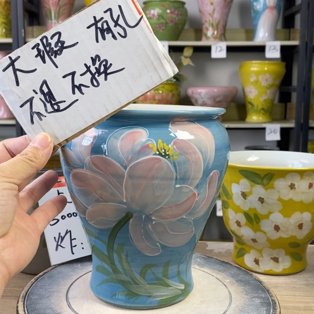 景德镇手工手绘陶瓷花盆