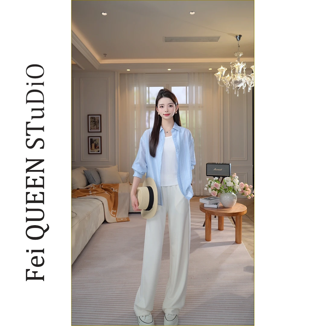 夏季时尚宽松运动高腰直筒显瘦阔腿裤YU0A6522 Y