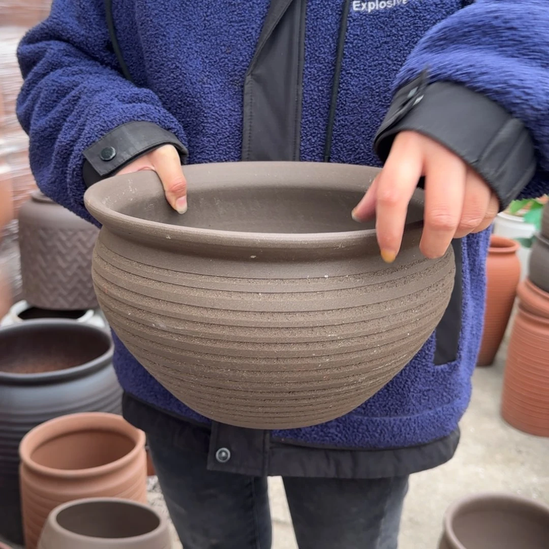 紫砂花盆口31高18宜兴紫砂瑕疵