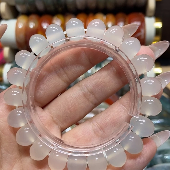 手镯玛瑙/玉髓未镶嵌算盘珠手串，无暇福利款，不退不换，飞