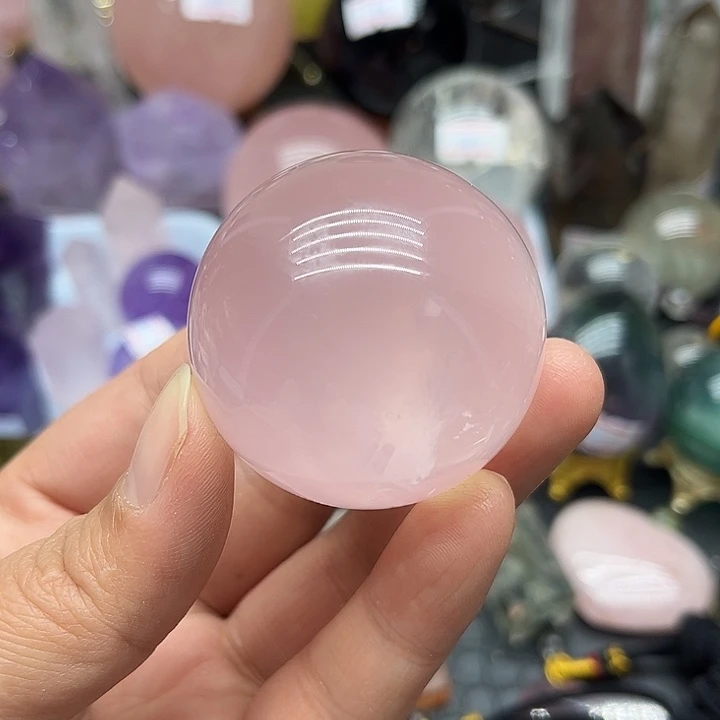 珠宝半成品未镶嵌水晶112克粉水晶球