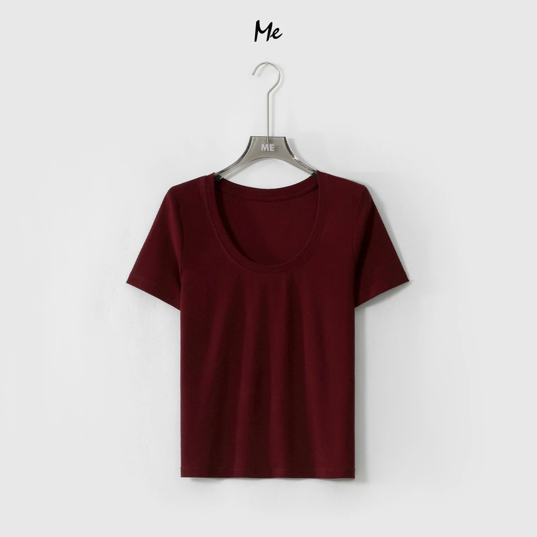 ME【奶皮T】莱赛尔混纺透气亲肤活力弹显瘦时尚百搭休闲T恤MESS1628