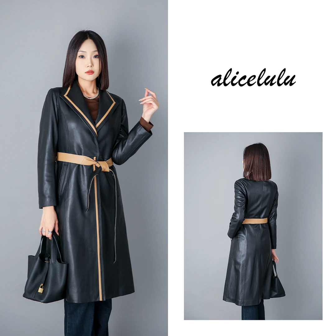 1ALICE “风雨无阻”绵羊皮外套 光泽质感 飒美通勤 S2139375Tr
