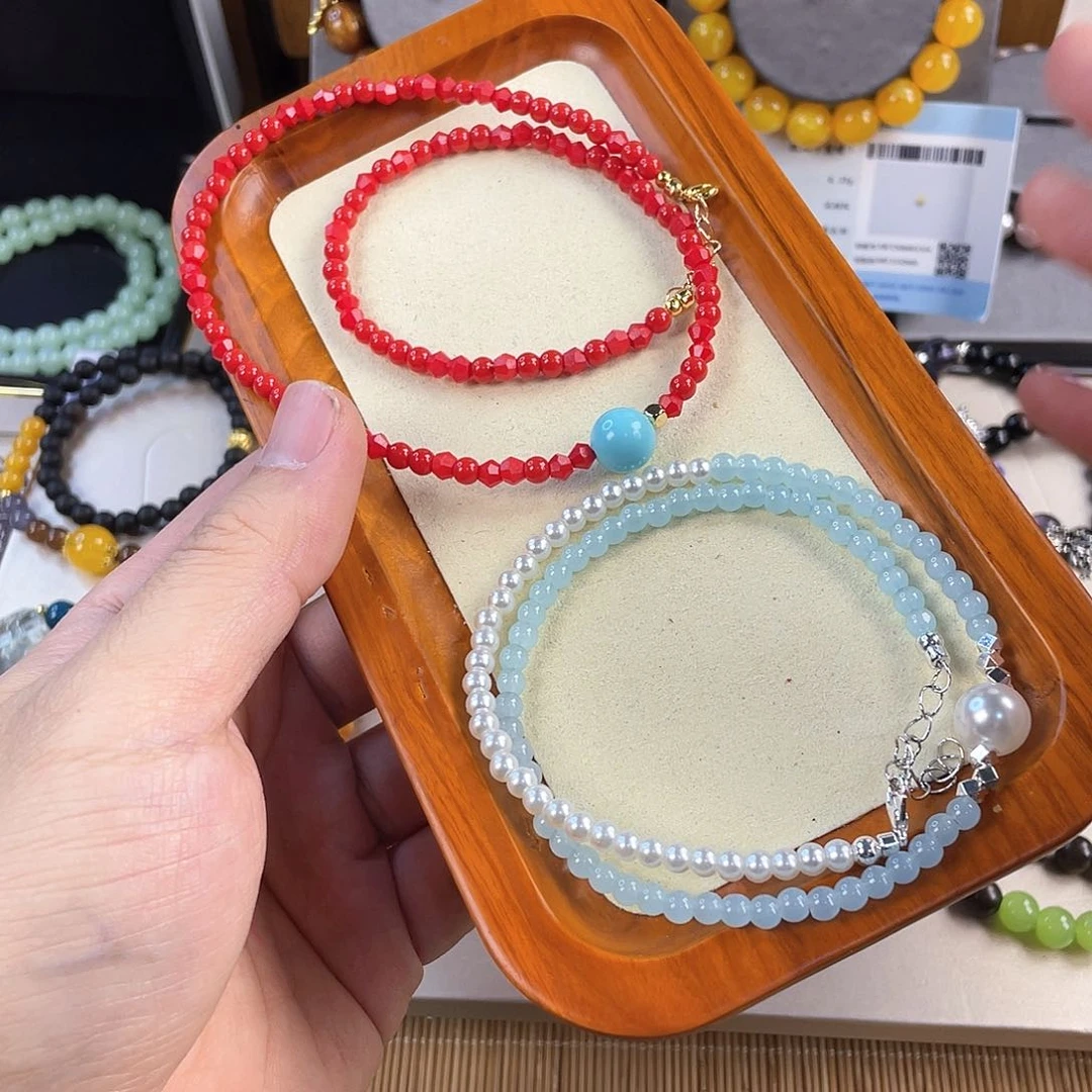 南红玛瑙手饰银S925镀金镶嵌