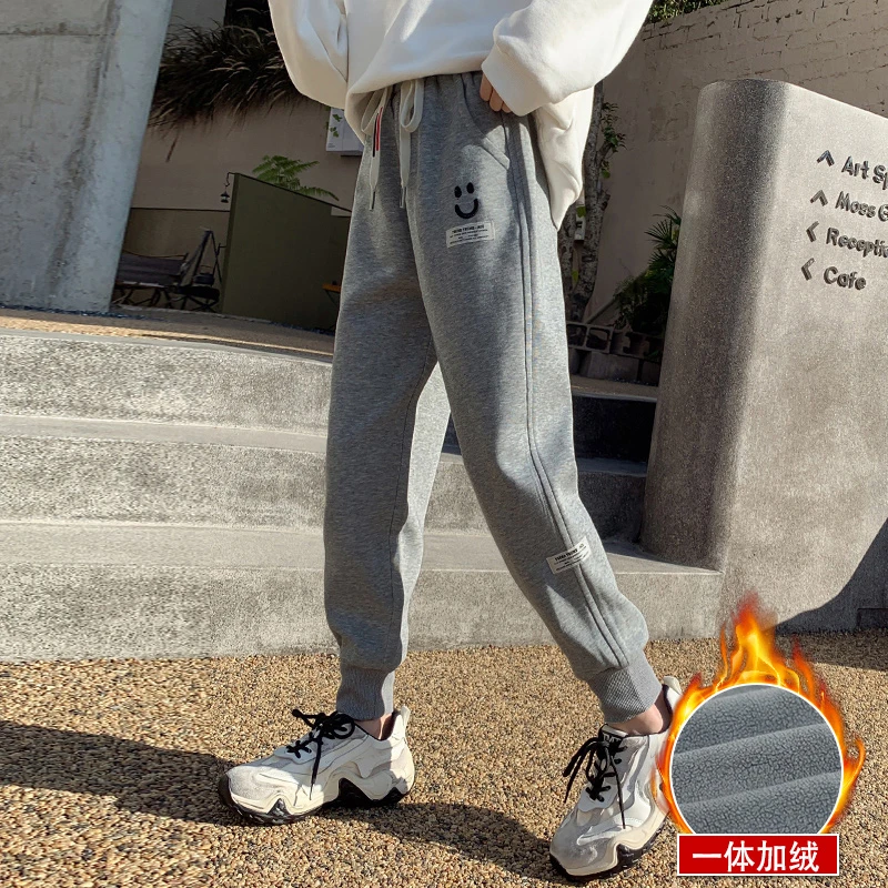 女童加绒裤子秋冬装儿童加厚弹力卫裤女孩大童冬季休闲运动裤潮流