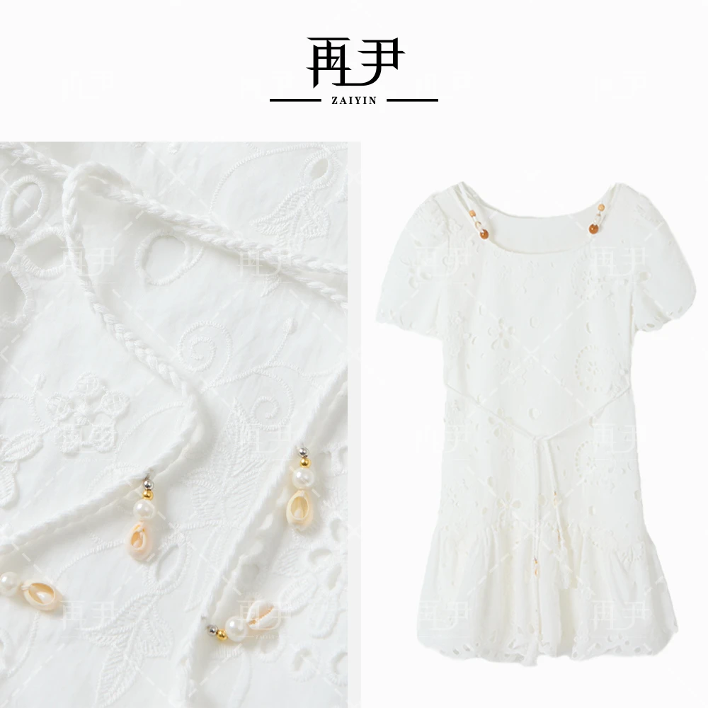 【皎皎月光】新款小众设计师买手店轻奢短款连衣裙女GY25XT020285-F