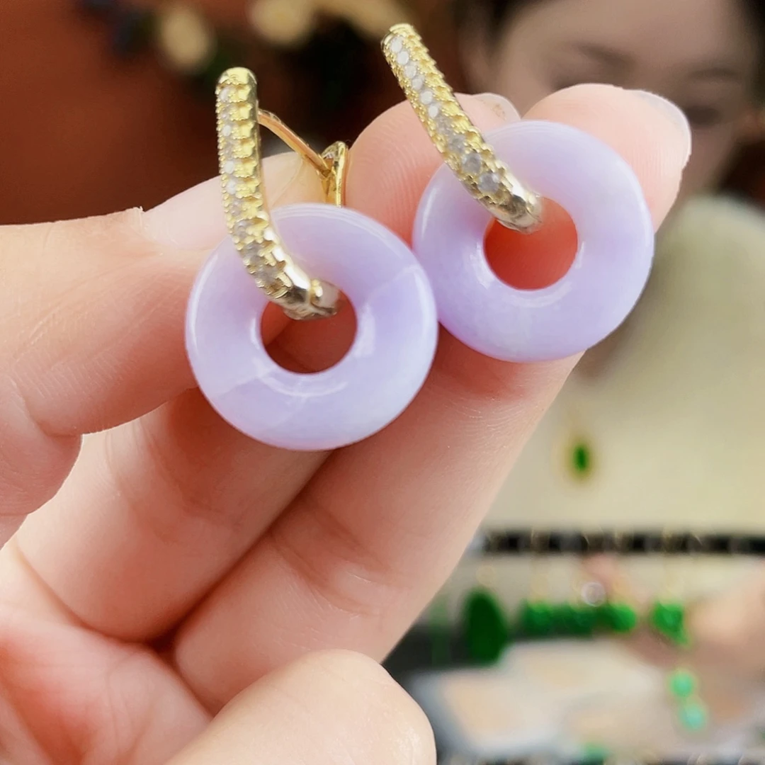 翡翠未镶嵌耳饰饰品