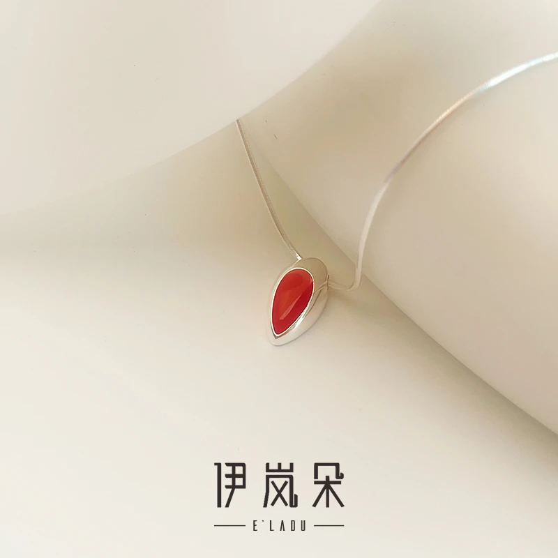 链子925银 伊岚朵【设计师】水滴项链｜滴油大码加长小众首饰蛇骨链