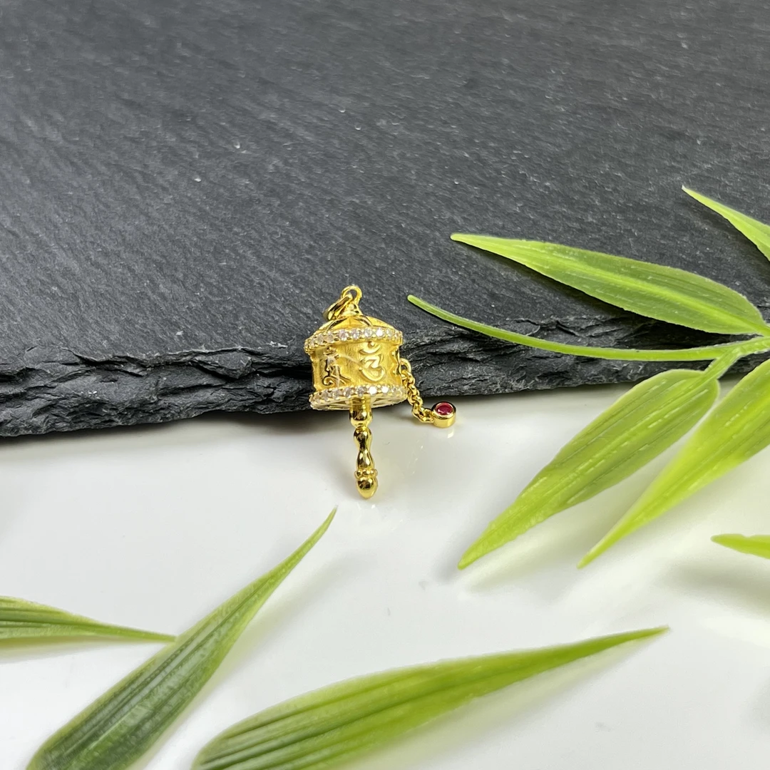 925银银制品 【铭记珠宝】S925银转经筒吊坠30-2DM45H153