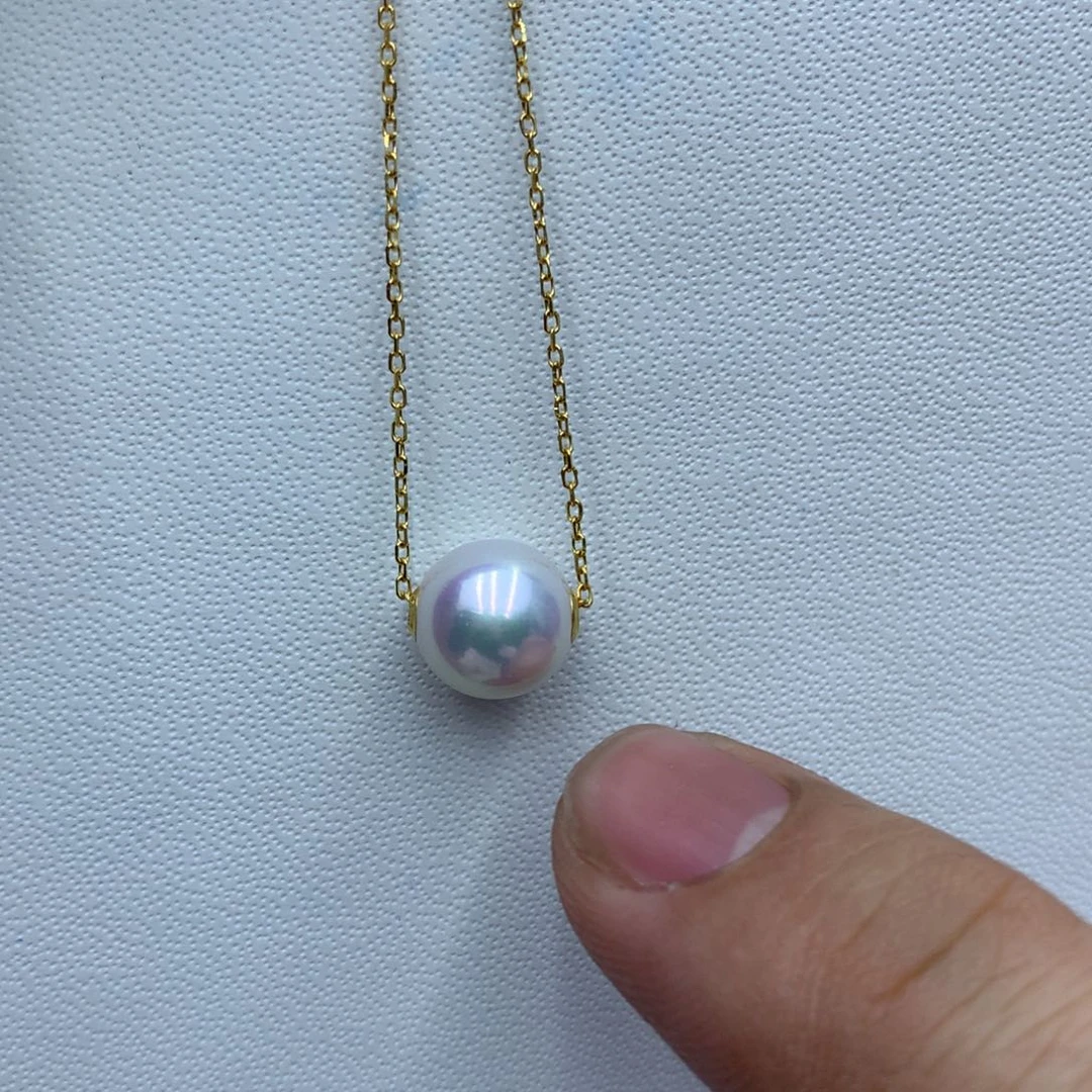 淡水珍珠颈饰18K金镶嵌-****泡