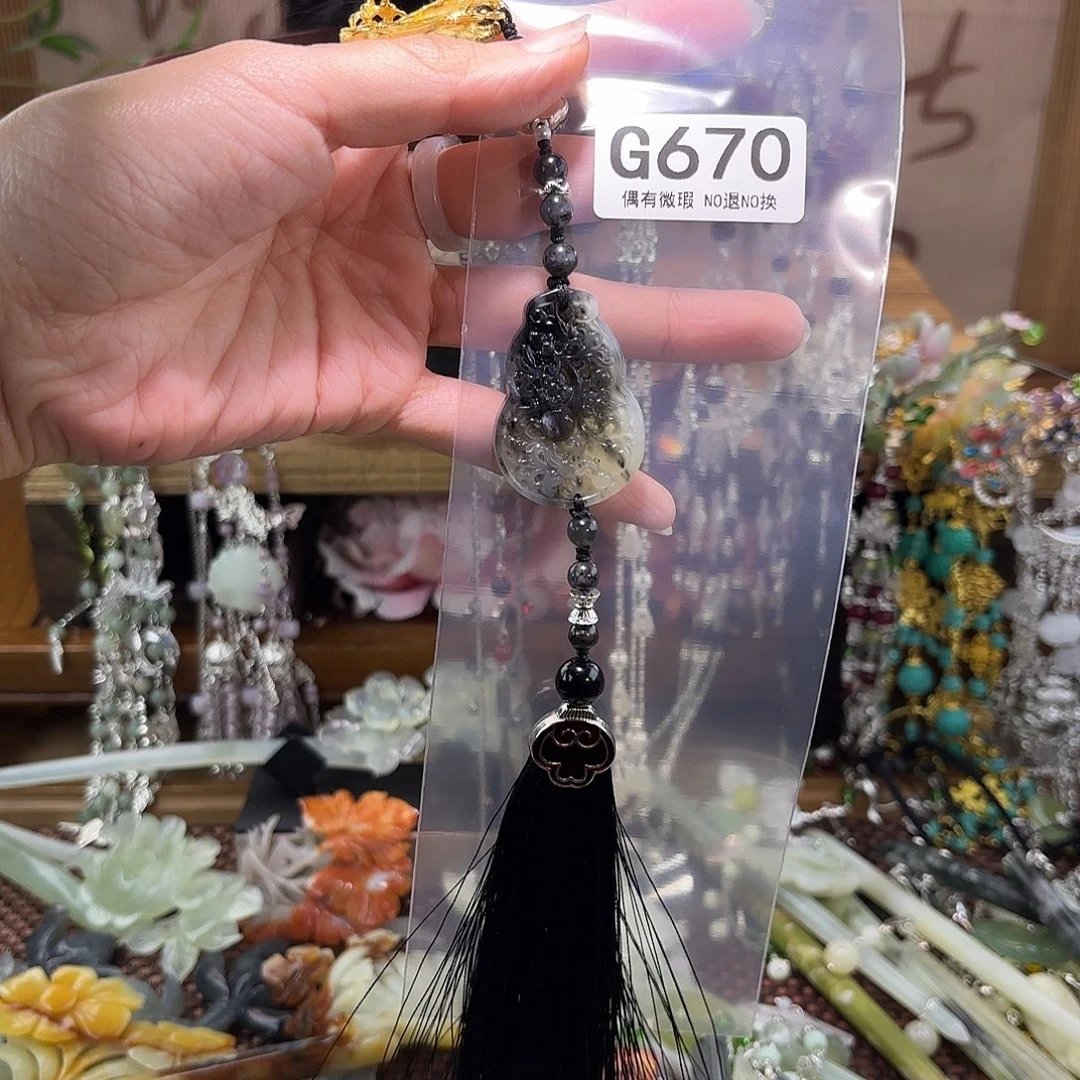 @****蛇纹石玉合金发饰