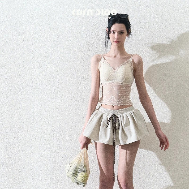 / "云朵和阳光" 四季bi备纯欲显瘦百搭修身蕾丝吊带内搭