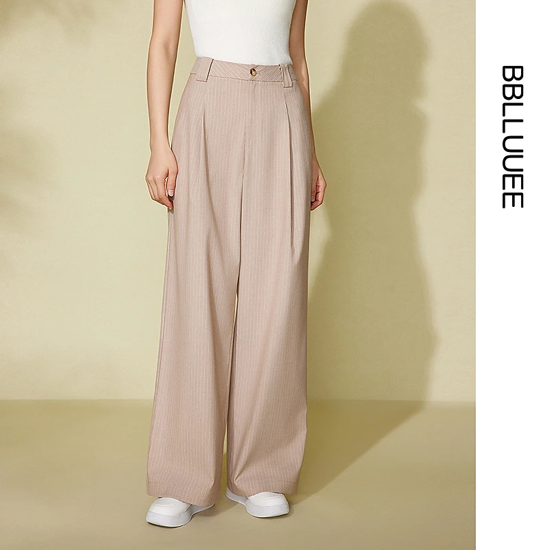 【清波老师专享】【文艺复古】BBLLUUEE粉蓝衣橱2025春装新款条纹松弛