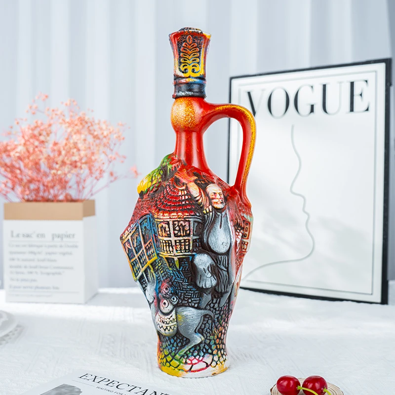 【格鲁吉亚原瓶进口】维尔兹萨别拉维干红陶罐葡萄酒12.5度1.5L