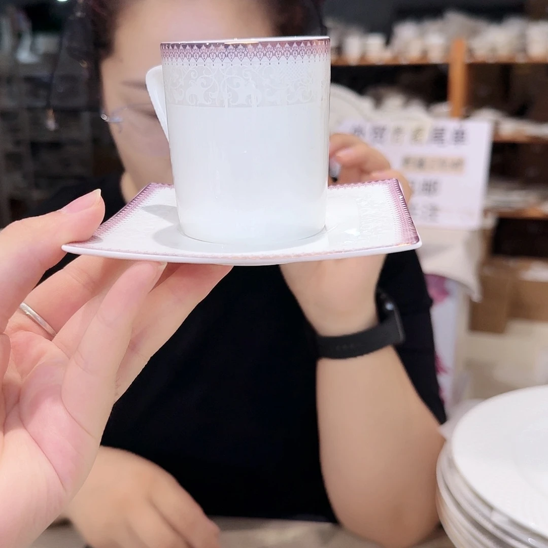骨瓷高骨咖啡杯碟2套4件