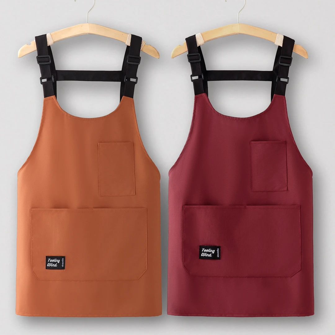 服务员围裙厨房家用2025新款春夏餐饮上班专用工厨房专用纯棉围裙