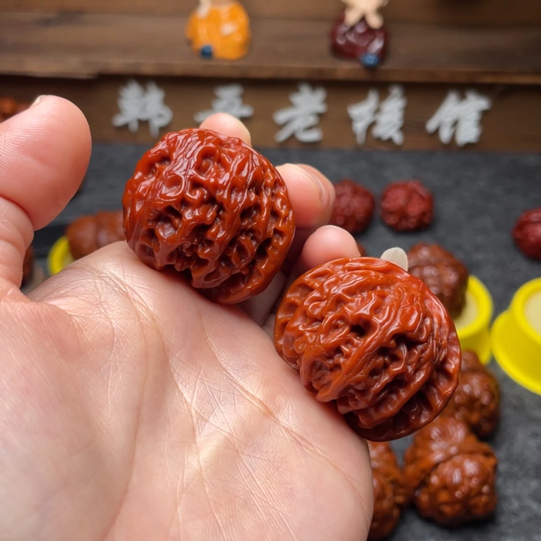 吊坠文玩核桃文玩核桃 手把件 苹果圆 39