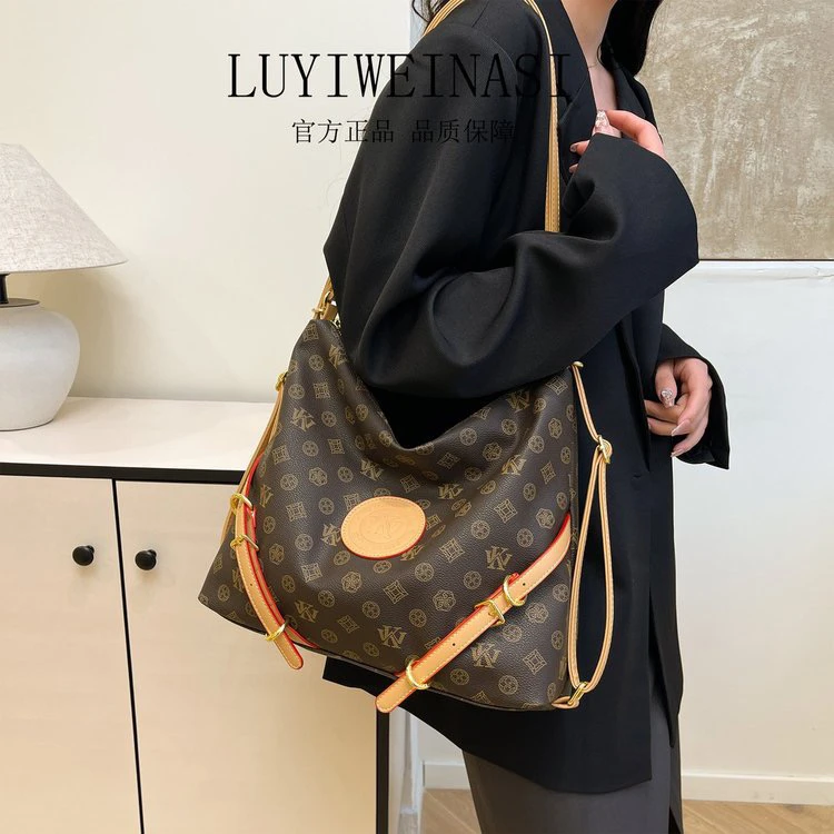 轻双背包奢风通勤风单根软面单肩包女包欧美网红ins休闲斜跨轻奢