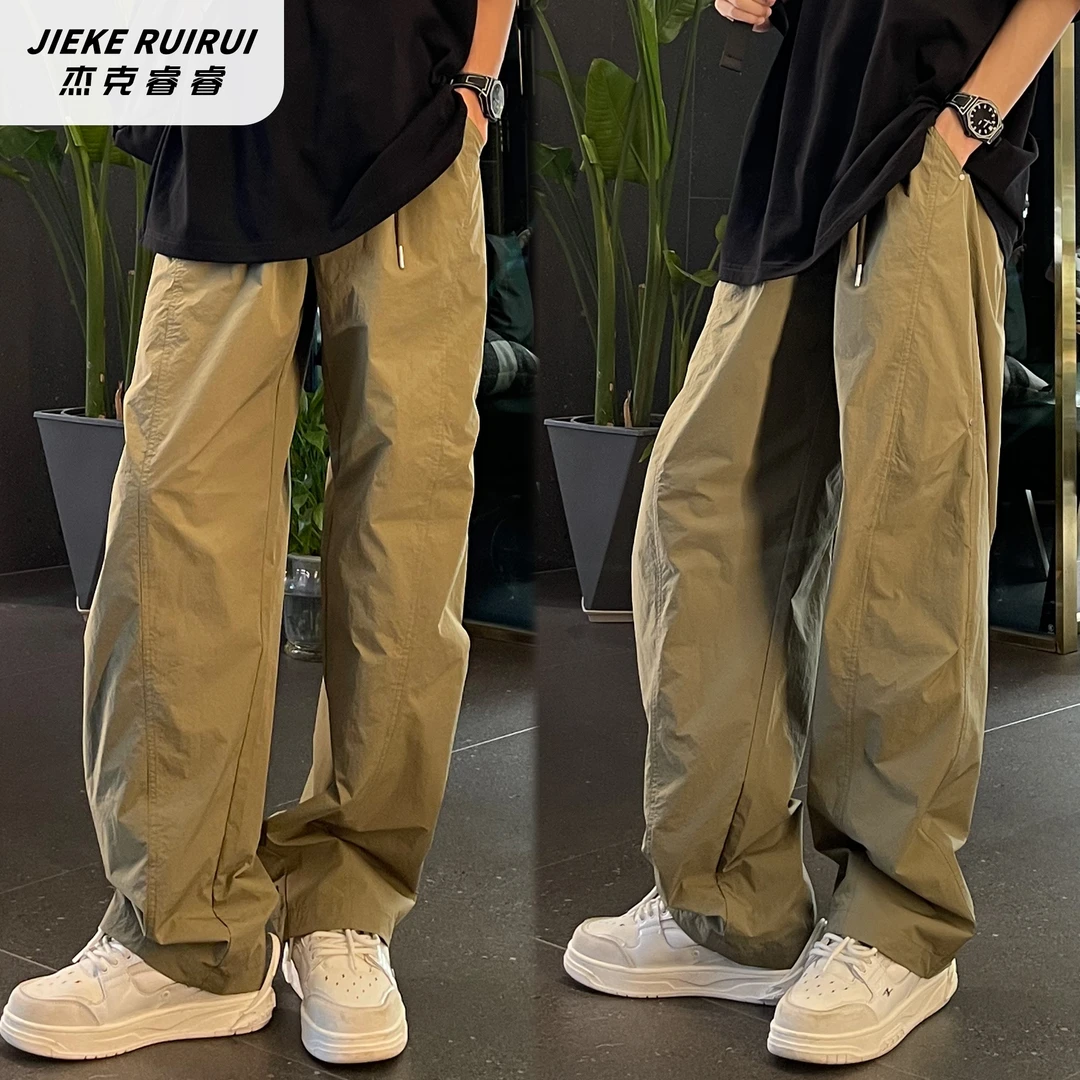 【现货-睿】夏季简约工装风休闲轻薄长裤大童百搭弯刀长裤杰克睿睿