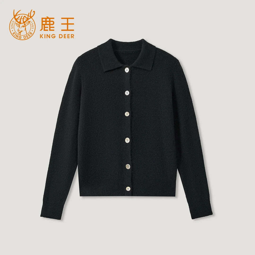 King Deer/鹿王羊绒新款女式时尚休闲开衫羊绒衫L805582