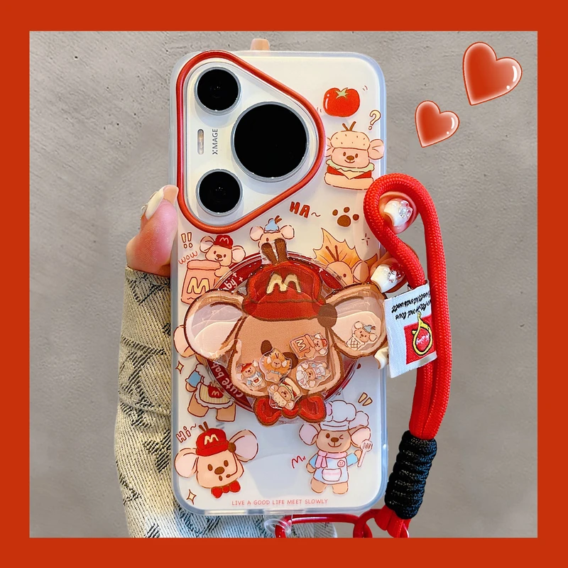 华为pura70pro+手机壳70Ultra卡通m记老鼠摇摇乐支架mate70pro+女