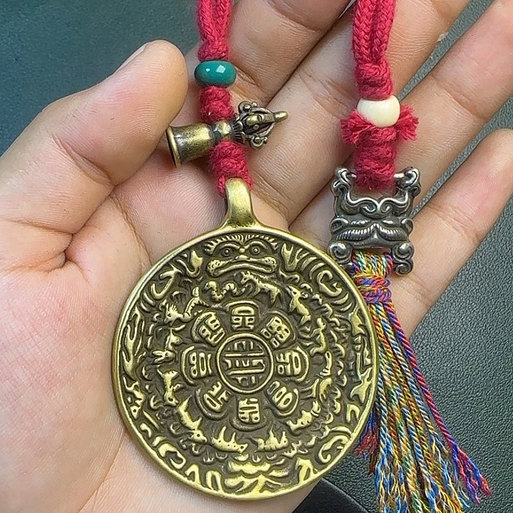 阿***丁铜铁合金类藏传工艺品九宫八卦
