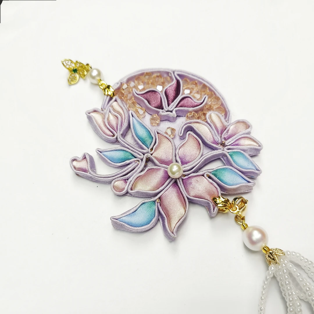 非金属布艺胸针 蝶恋花原创手工盘扣新中式旗袍压襟配饰