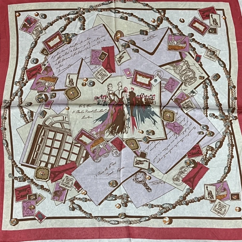 E347 浪漫巴黎 围巾 70*70左右 Y12