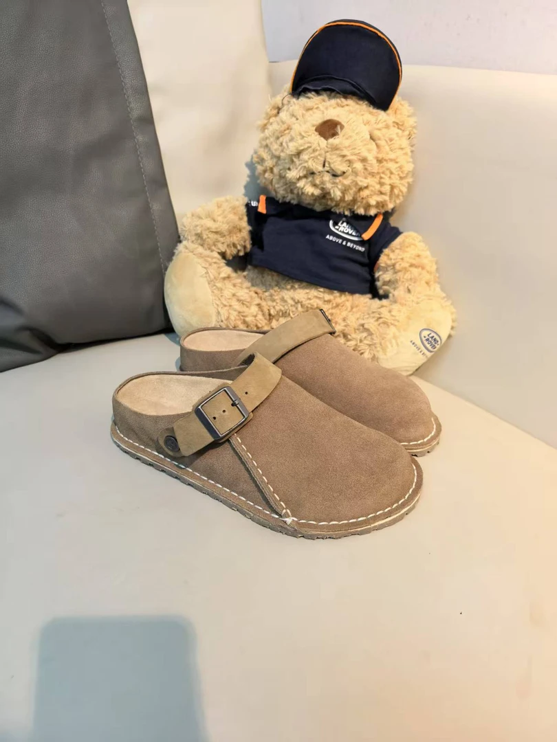 老王甄选 简约休闲日常款女士包头博肯拖鞋