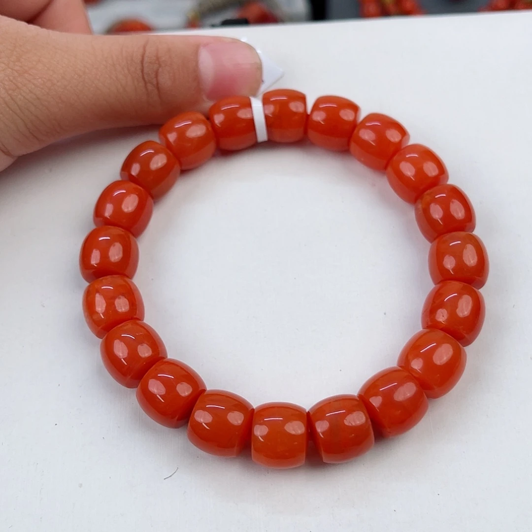 手链未镶嵌南红玛瑙保山滴水洞柿子红直切单圈11mm