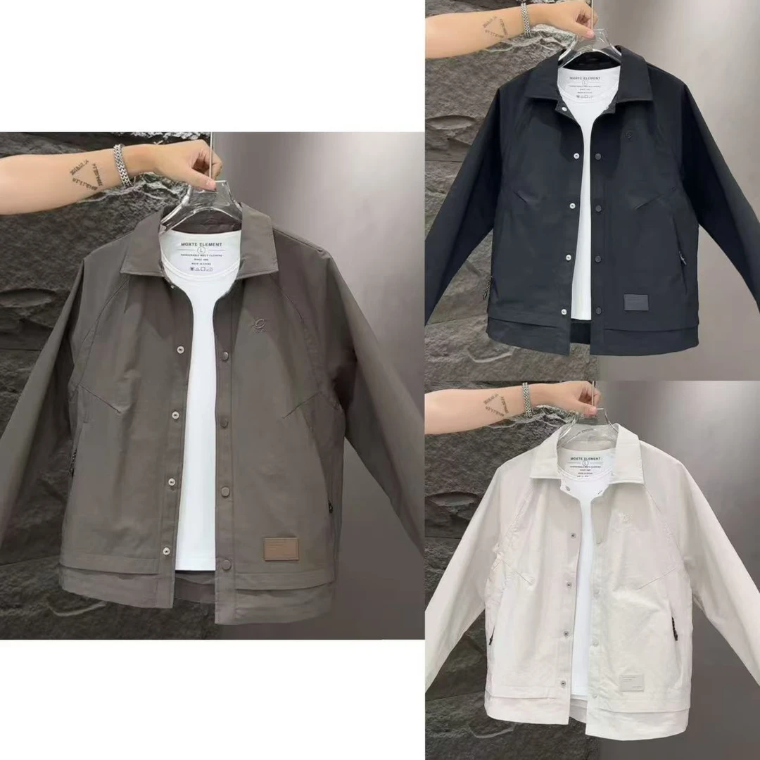 （单/加棉）帅气纯色秋季新款高级感简约休闲百搭男士衬衣夹克820