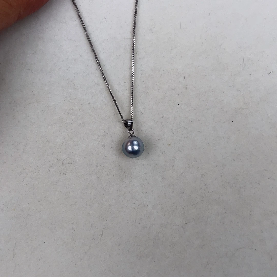 海水珍珠银S925镶嵌颈饰